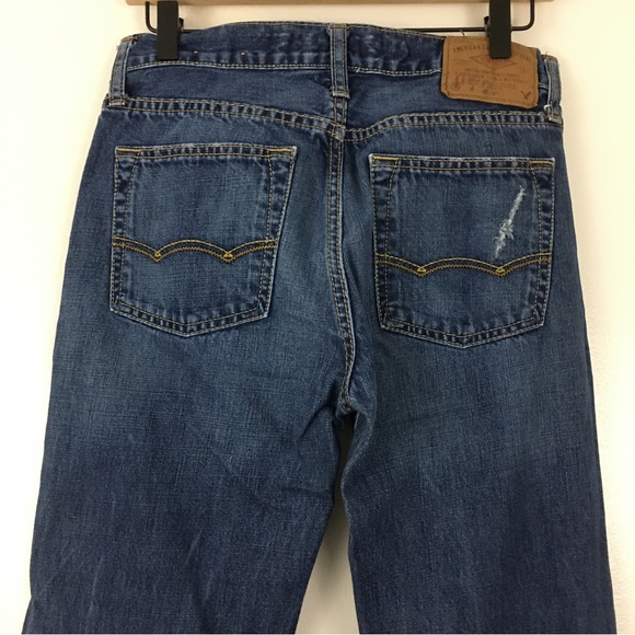 American Eagle Original Straight Medium Wash Distressed Jeans Men’s 28 - Picture 5 of 12